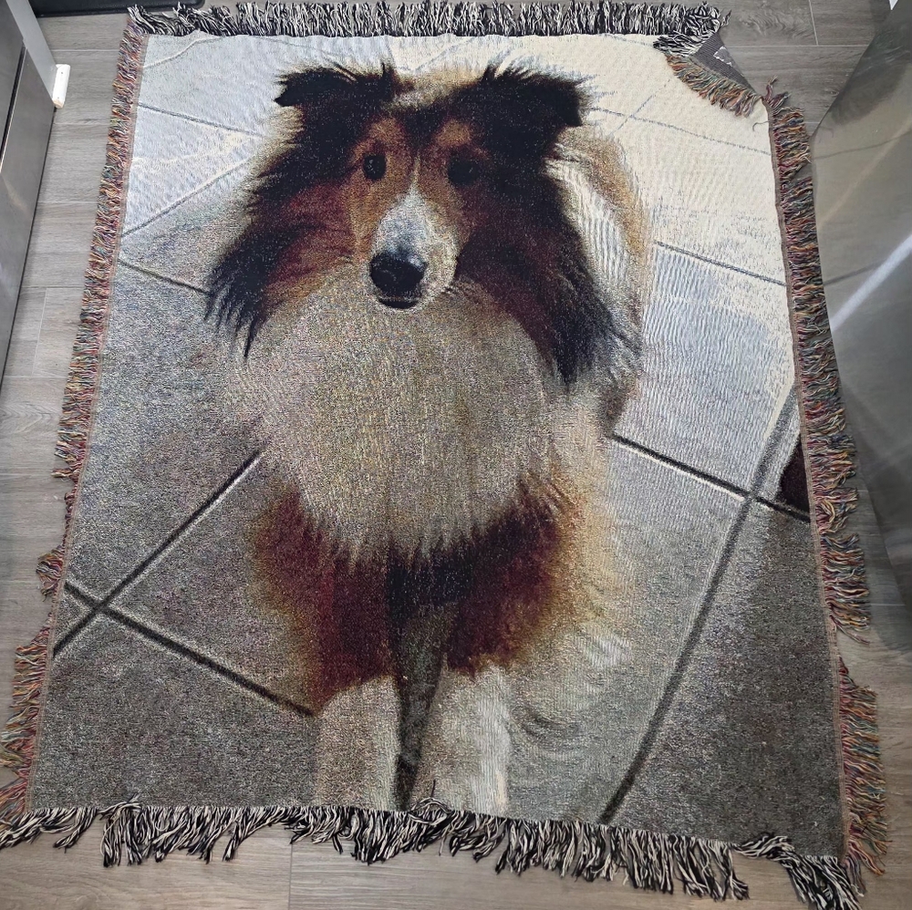 Sheltie - Shetland Sheepdog Tapestry Afghan/ Throw Blanket 48 X 58